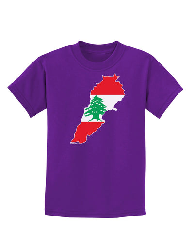 Lebanon Flag Silhouette Childrens Dark T-Shirt-Childrens T-Shirt-TooLoud-Purple-X-Small-Davson Sales