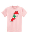 Lebanon Flag Silhouette Childrens T-Shirt-Childrens T-Shirt-TooLoud-PalePink-X-Small-Davson Sales