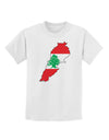 Lebanon Flag Silhouette Childrens T-Shirt-Childrens T-Shirt-TooLoud-White-X-Small-Davson Sales