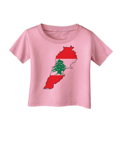 Lebanon Flag Silhouette Infant T-Shirt-Infant T-Shirt-TooLoud-Candy-Pink-06-Months-Davson Sales