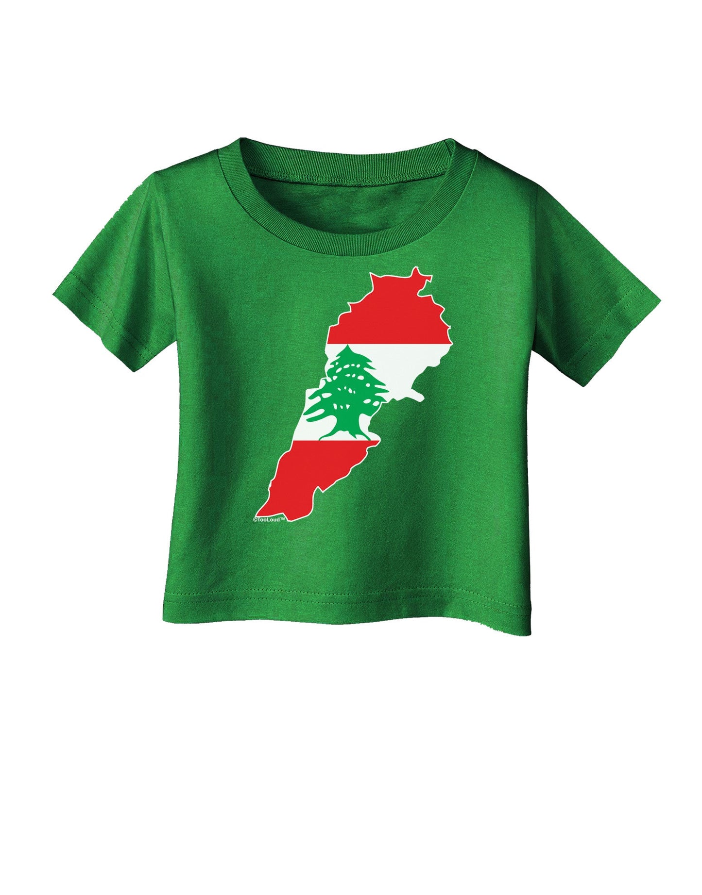 Lebanon Flag Silhouette Infant T-Shirt Dark-Infant T-Shirt-TooLoud-Clover-Green-06-Months-Davson Sales