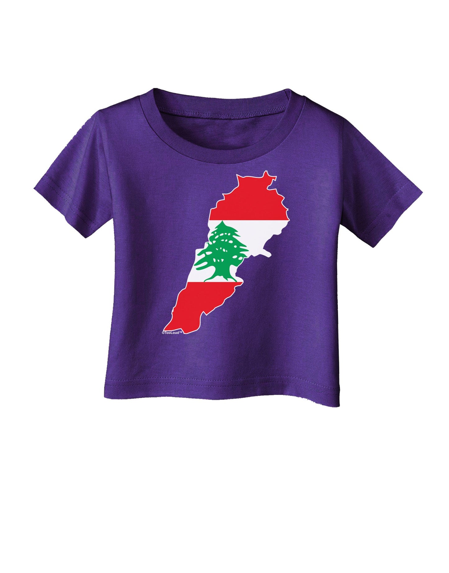 Lebanon Flag Silhouette Infant T-Shirt Dark-Infant T-Shirt-TooLoud-Purple-06-Months-Davson Sales