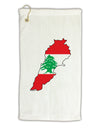 Lebanon Flag Silhouette Micro Terry Gromet Golf Towel 11&#x22;x19-Golf Towel-TooLoud-White-Davson Sales