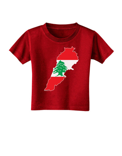 Lebanon Flag Silhouette Toddler T-Shirt Dark-Toddler T-Shirt-TooLoud-Red-2T-Davson Sales