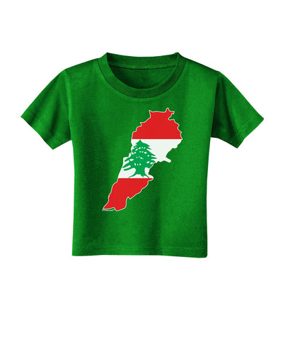 Lebanon Flag Silhouette Toddler T-Shirt Dark-Toddler T-Shirt-TooLoud-Clover-Green-2T-Davson Sales