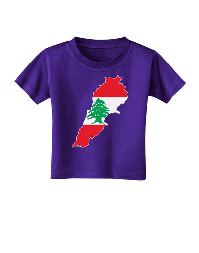 Lebanon Flag Silhouette Toddler T-Shirt Dark-Toddler T-Shirt-TooLoud-Purple-2T-Davson Sales