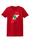 Lebanon Flag Silhouette Womens Dark T-Shirt