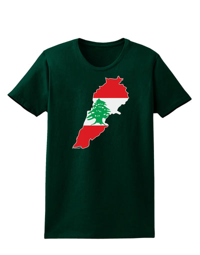 Lebanon Flag Silhouette Womens Dark T-Shirt-TooLoud-Forest-Green-Small-Davson Sales