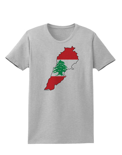 Lebanon Flag Silhouette Womens T-Shirt-Womens T-Shirt-TooLoud-AshGray-X-Small-Davson Sales
