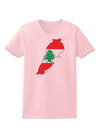 Lebanon Flag Silhouette Womens T-Shirt-Womens T-Shirt-TooLoud-PalePink-X-Small-Davson Sales