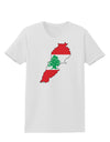 Lebanon Flag Silhouette Womens T-Shirt-Womens T-Shirt-TooLoud-White-X-Small-Davson Sales