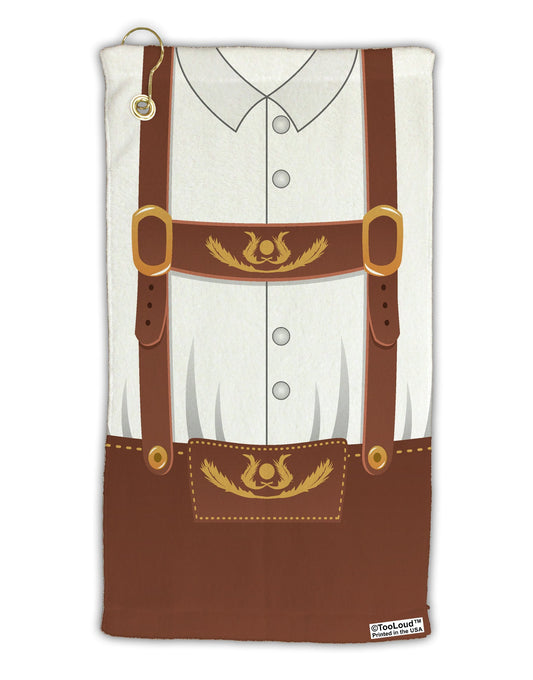 Lederhosen Costume Brown Micro Terry Gromet Golf Towel 15 x 22 Inch All Over Print by TooLoud-Golf Towel-TooLoud-White-Davson Sales