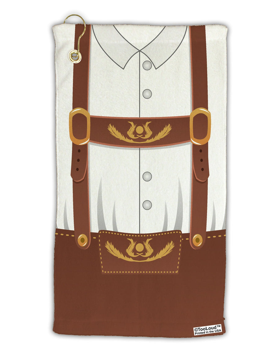 Lederhosen Costume Brown Micro Terry Gromet Golf Towel 15 x 22 Inch All Over Print by TooLoud-Golf Towel-TooLoud-White-Davson Sales