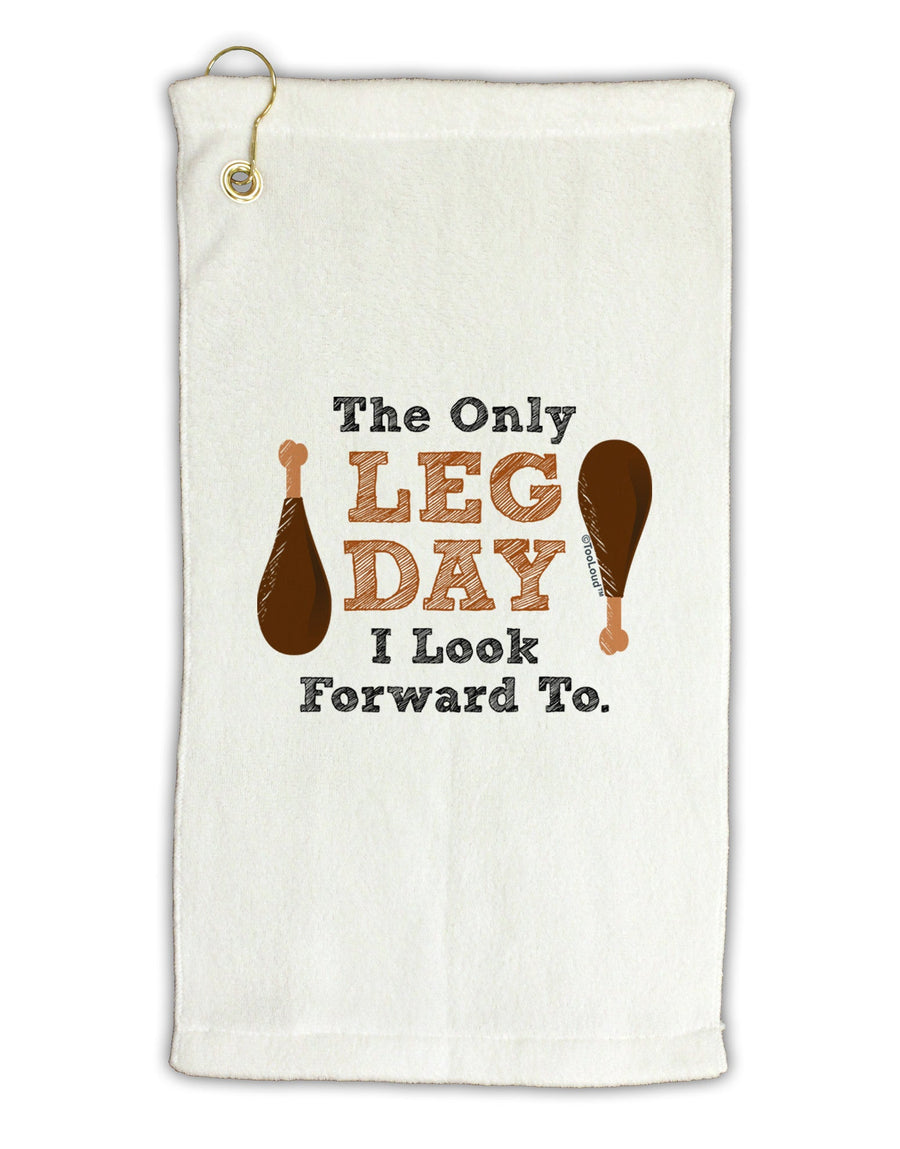 Leg Day - Turkey Leg Micro Terry Gromet Golf Towel 16 x 25 inch-Golf Towel-TooLoud-White-Davson Sales