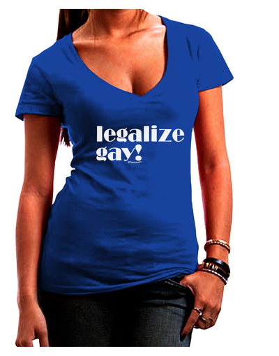 Legalize Gay Juniors V-Neck Dark T-Shirt-Womens V-Neck T-Shirts-TooLoud-Royal-Blue-Juniors Fitted Small-Davson Sales