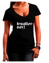 Legalize Gay Juniors V-Neck Dark T-Shirt-Womens V-Neck T-Shirts-TooLoud-Black-Juniors Fitted Small-Davson Sales