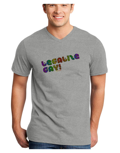 Legalize Gay - Rainbow Adult V-Neck T-shirt-Mens V-Neck T-Shirt-TooLoud-HeatherGray-Small-Davson Sales