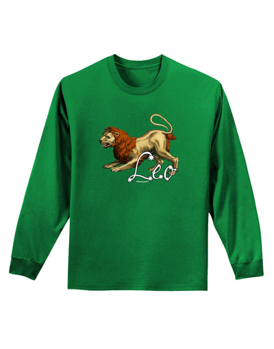 Leo Color Illustration Adult Long Sleeve Dark T-Shirt-TooLoud-Kelly-Green-Small-Davson Sales