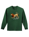 Leo Color Illustration Adult Long Sleeve Dark T-Shirt-TooLoud-Dark-Green-Small-Davson Sales