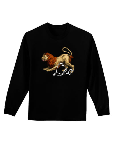 Leo Color Illustration Adult Long Sleeve Dark T-Shirt-TooLoud-Black-Small-Davson Sales