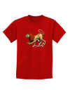 Leo Color Illustration Childrens Dark T-Shirt-Childrens T-Shirt-TooLoud-Red-X-Small-Davson Sales
