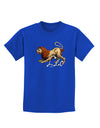 Leo Color Illustration Childrens Dark T-Shirt-Childrens T-Shirt-TooLoud-Royal-Blue-X-Small-Davson Sales