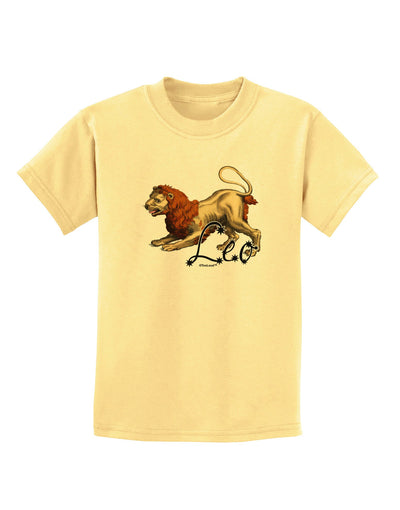 Leo Color Illustration Childrens T-Shirt-Childrens T-Shirt-TooLoud-Daffodil-Yellow-X-Small-Davson Sales