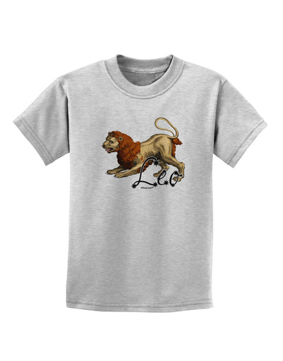 Leo Color Illustration Childrens T-Shirt-Childrens T-Shirt-TooLoud-AshGray-X-Small-Davson Sales