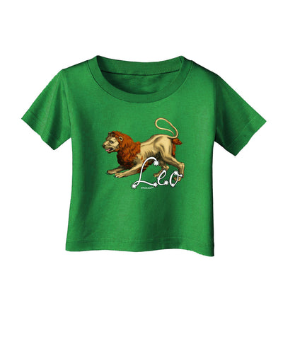 Leo Color Illustration Infant T-Shirt Dark-Infant T-Shirt-TooLoud-Clover-Green-06-Months-Davson Sales