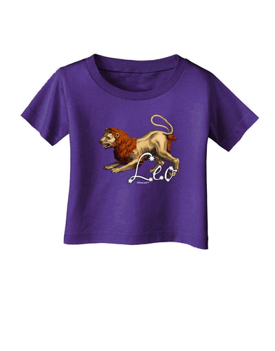 Leo Color Illustration Infant T-Shirt Dark-Infant T-Shirt-TooLoud-Purple-06-Months-Davson Sales