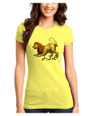 Leo Color Illustration Juniors T-Shirt-Womens Juniors T-Shirt-TooLoud-Yellow-Juniors Fitted X-Small-Davson Sales