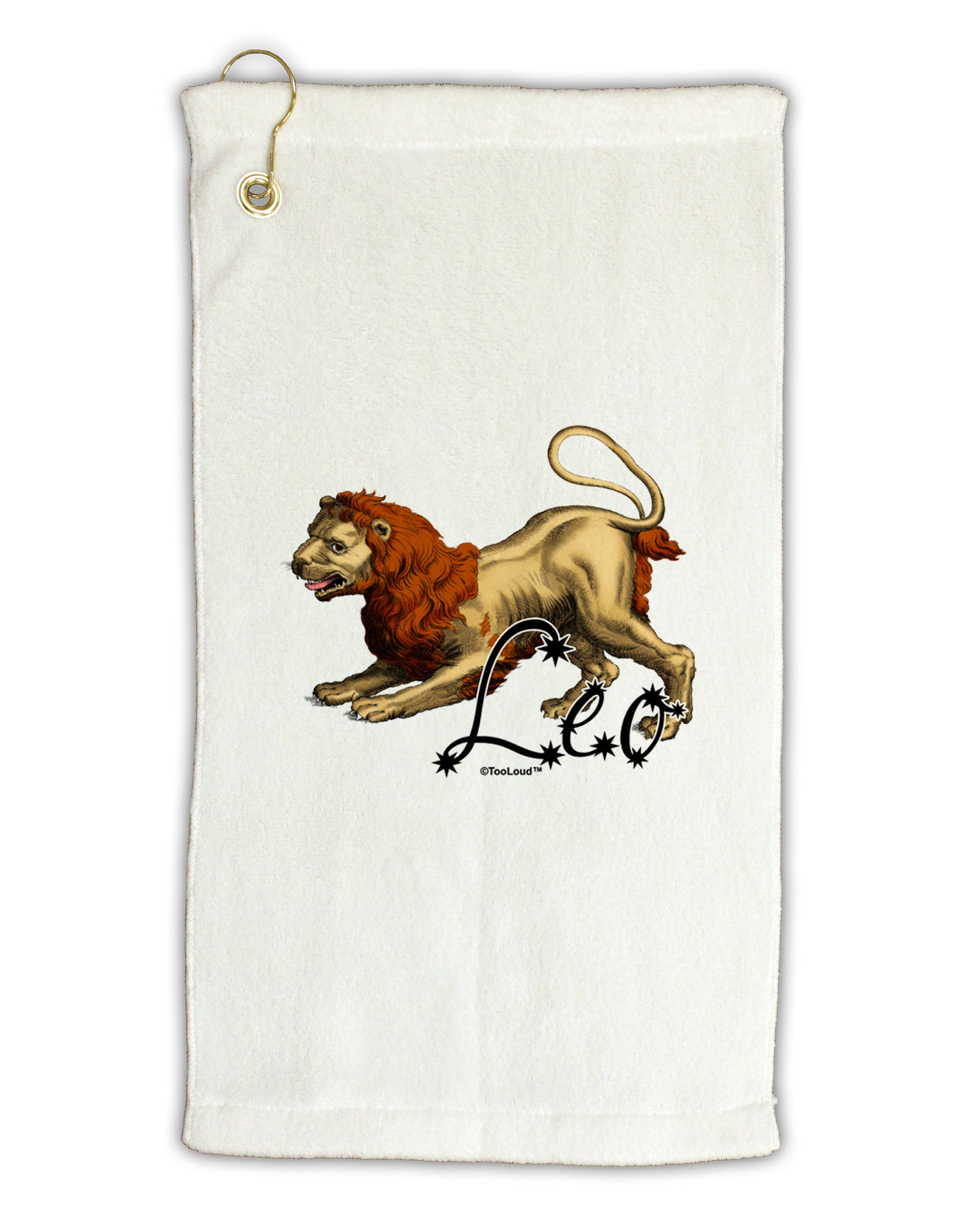 Leo Color Illustration Micro Terry Gromet Golf Towel 11"x19-Golf Towel-TooLoud-White-Davson Sales