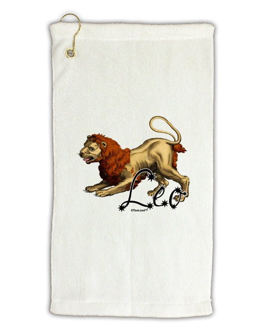 Leo Color Illustration Micro Terry Gromet Golf Towel 11"x19-Golf Towel-TooLoud-White-Davson Sales