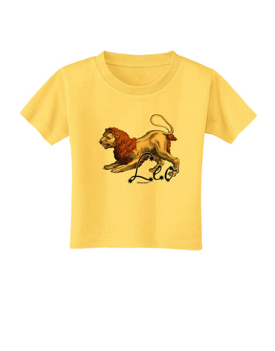 Leo Color Illustration Toddler T-Shirt-Toddler T-Shirt-TooLoud-Yellow-2T-Davson Sales