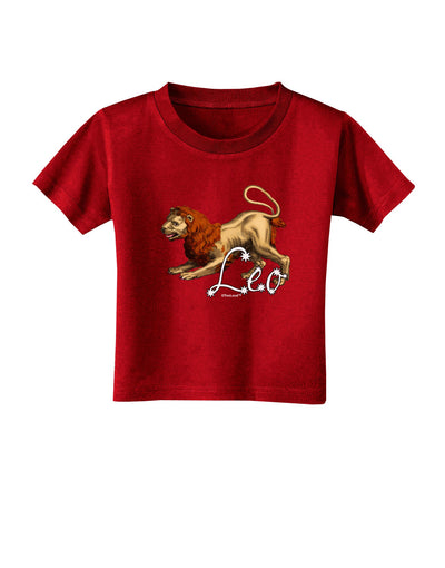 Leo Color Illustration Toddler T-Shirt Dark-Toddler T-Shirt-TooLoud-Red-2T-Davson Sales