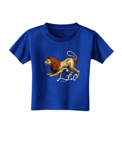 Leo Color Illustration Toddler T-Shirt Dark-Toddler T-Shirt-TooLoud-Royal-Blue-2T-Davson Sales