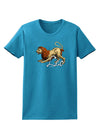 Leo Color Illustration Womens Dark T-Shirt-TooLoud-Turquoise-X-Small-Davson Sales