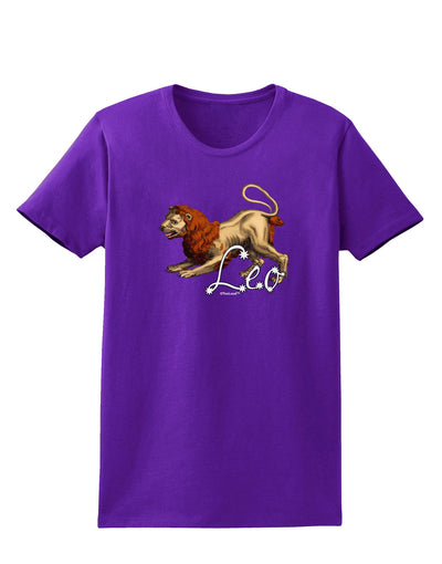 Leo Color Illustration Womens Dark T-Shirt-TooLoud-Purple-X-Small-Davson Sales