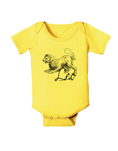 Leo Illustration Baby Romper Bodysuit-Baby Romper-TooLoud-Yellow-06-Months-Davson Sales