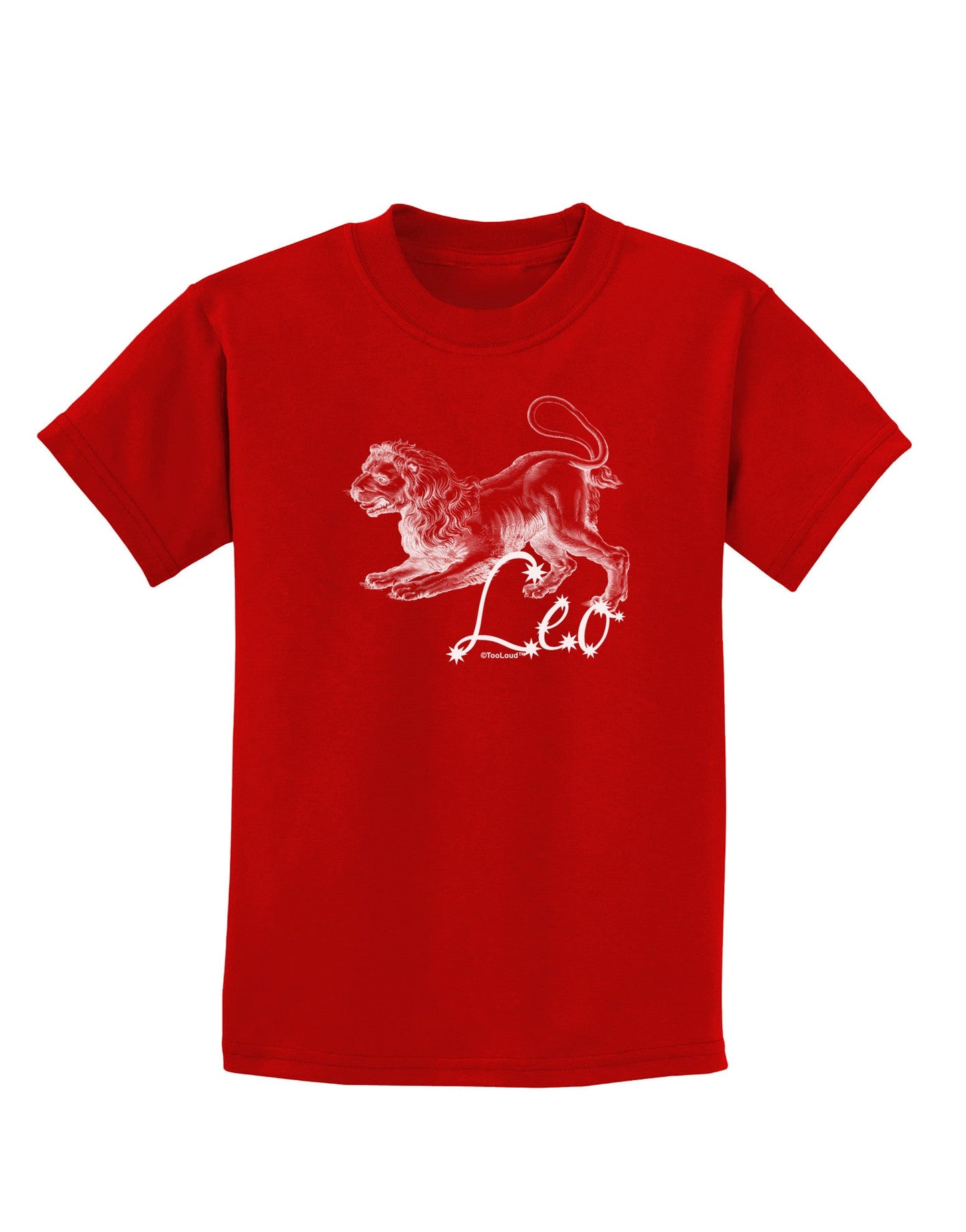 Leo Illustration Childrens Dark T-Shirt-Childrens T-Shirt-TooLoud-Red-X-Small-Davson Sales