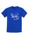 Leo Illustration Childrens Dark T-Shirt-Childrens T-Shirt-TooLoud-Royal-Blue-X-Small-Davson Sales