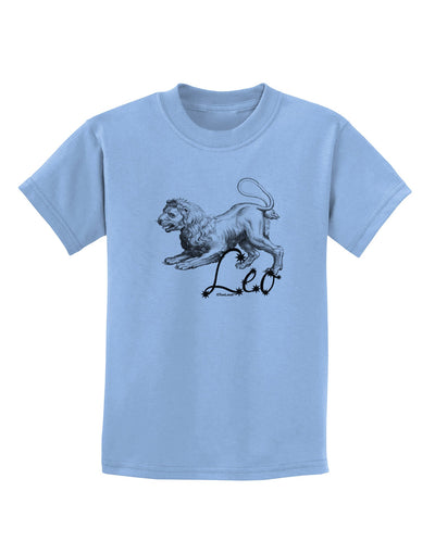 Leo Illustration Childrens T-Shirt-Childrens T-Shirt-TooLoud-Light-Blue-X-Small-Davson Sales