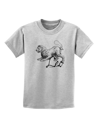 Leo Illustration Childrens T-Shirt-Childrens T-Shirt-TooLoud-AshGray-X-Small-Davson Sales