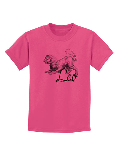 Leo Illustration Childrens T-Shirt-Childrens T-Shirt-TooLoud-Sangria-X-Small-Davson Sales