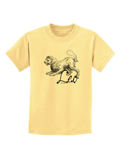 Leo Illustration Childrens T-Shirt-Childrens T-Shirt-TooLoud-Daffodil-Yellow-X-Small-Davson Sales