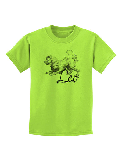 Leo Illustration Childrens T-Shirt-Childrens T-Shirt-TooLoud-Lime-Green-X-Small-Davson Sales