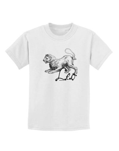 Leo Illustration Childrens T-Shirt-Childrens T-Shirt-TooLoud-White-X-Small-Davson Sales