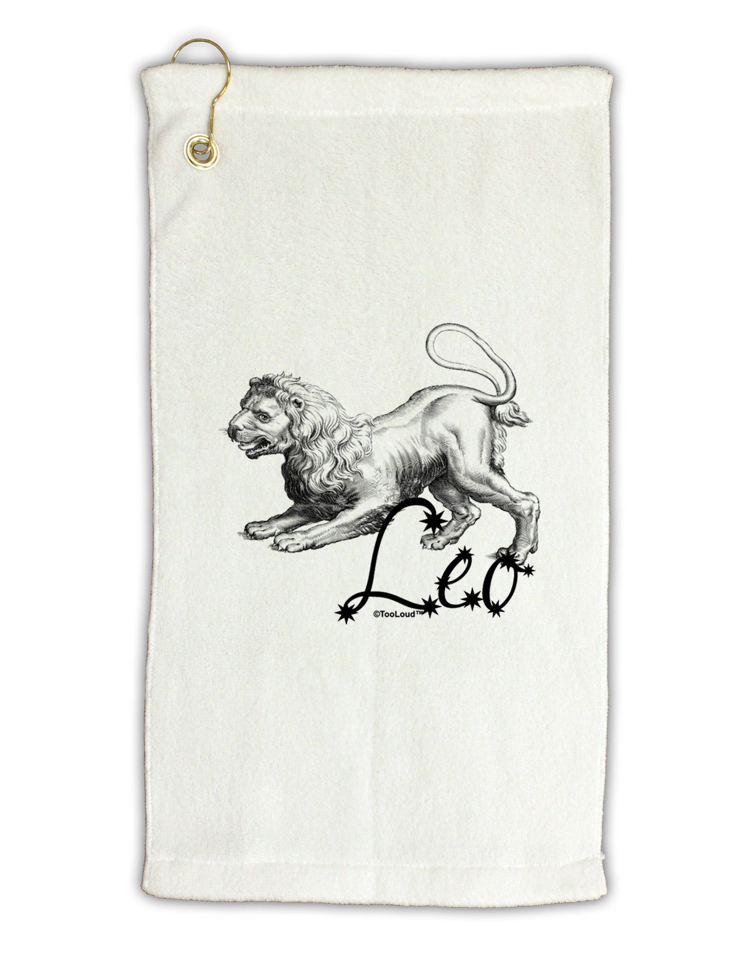 Leo Illustration Micro Terry Gromet Golf Towel 11"x19-Golf Towel-TooLoud-White-Davson Sales