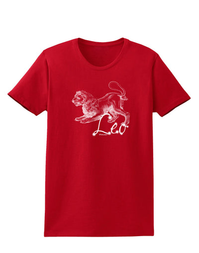 Leo Illustration Womens Dark T-Shirt-TooLoud-Red-X-Small-Davson Sales