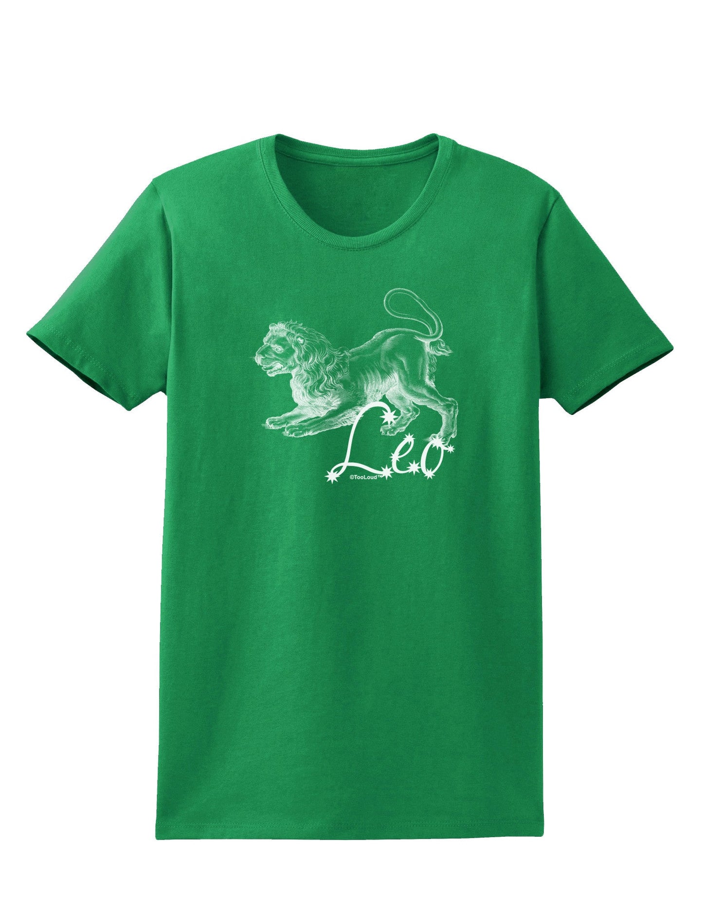 Leo Illustration Womens Dark T-Shirt-TooLoud-Kelly-Green-X-Small-Davson Sales